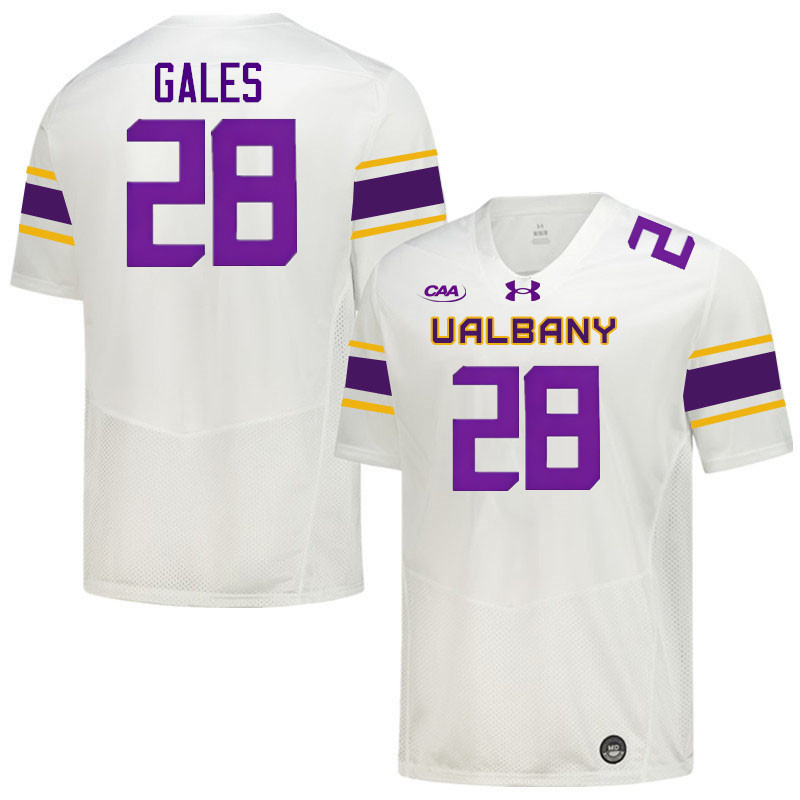 UAlbany Great Danes #28 Chris Gales College Football Jerseys,Uniforms-White